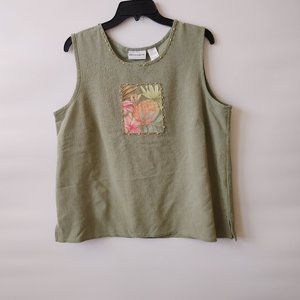 Alfred Dunner Woman Green Sleeveless Sz 14